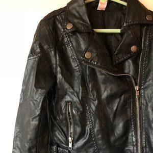 Girl’s Faux Leather Moto Jacket